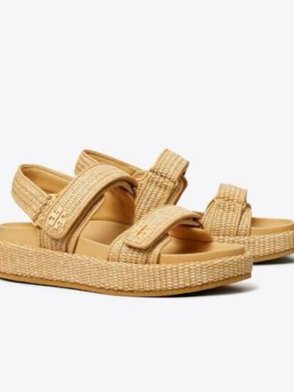 NIB Tory Burch KIRA RAFFIA Sport Sandals Natural Raffia